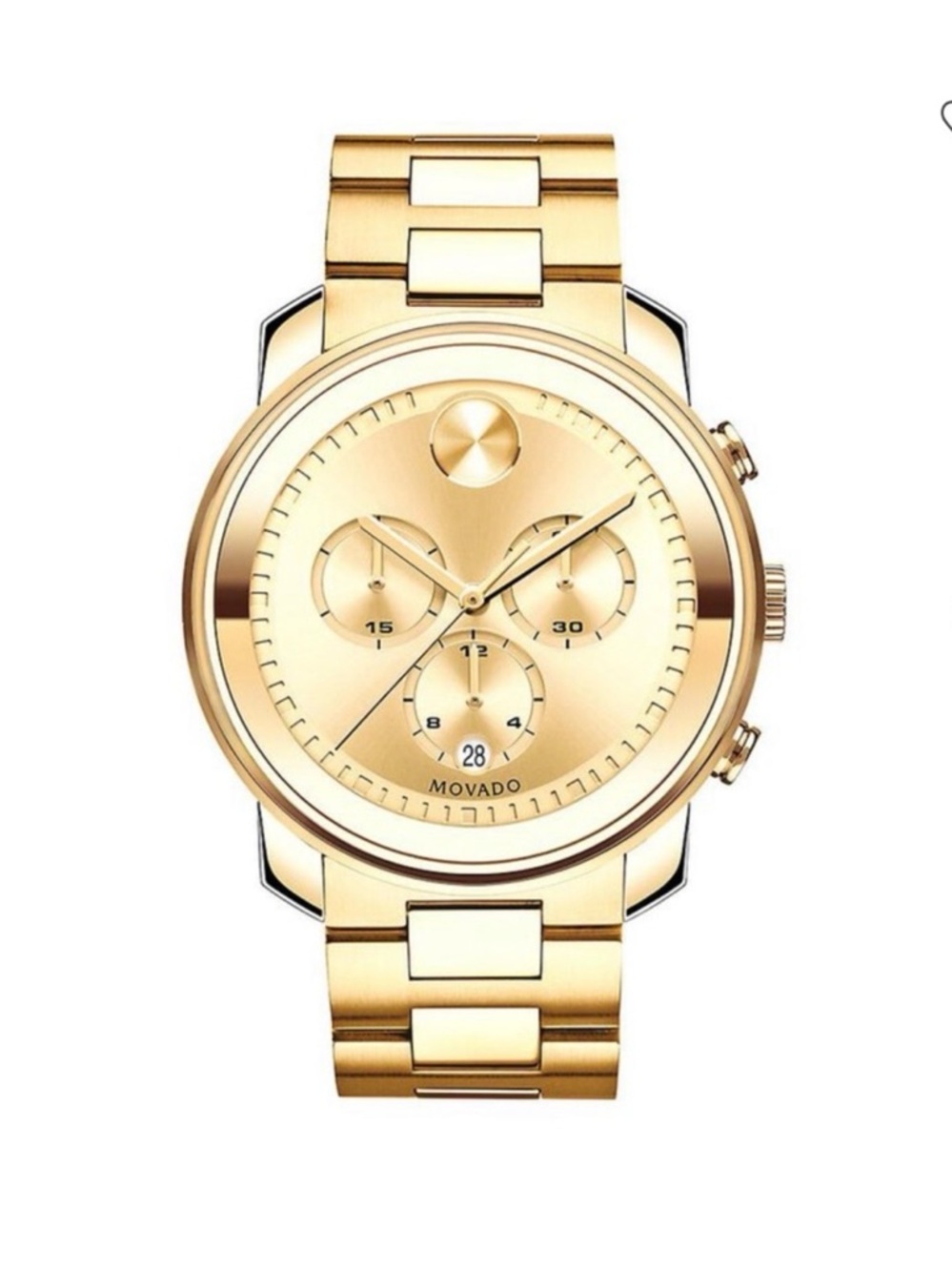 Movado Gold Stainless Steel Chronograph Watch 44mm